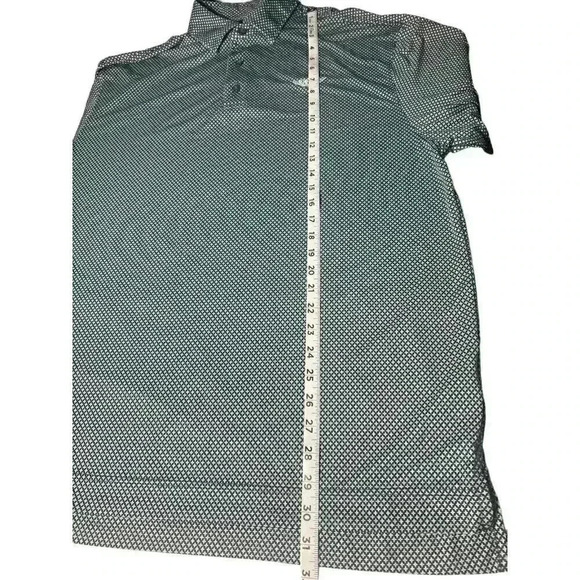 FootJoy FJ Mens Polo Shirt Size Large White Blue Geometric Athletic Fit Golf - Picture 8 of 11